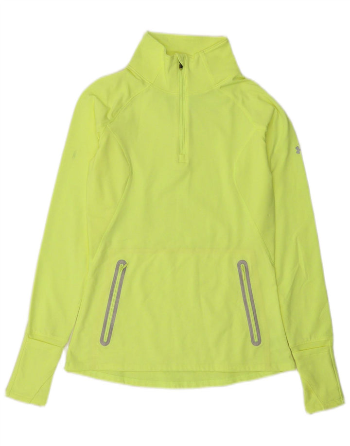 Under Armour Haut de survêtement Cold Gear pour femme UK 8 Small Jaune