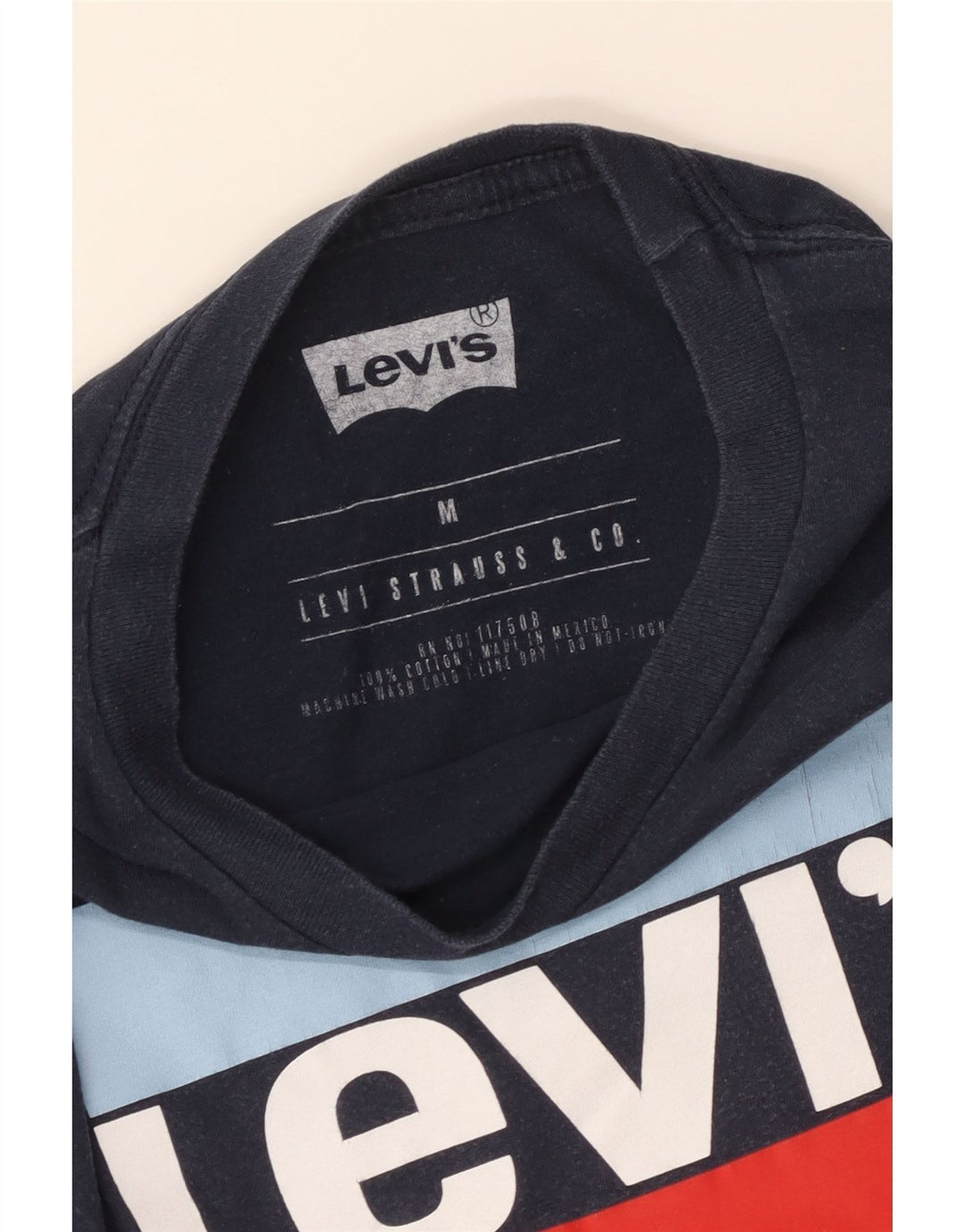 Levi's T-Shirt Graphique Homme Bleu Marine Moyen Coton
