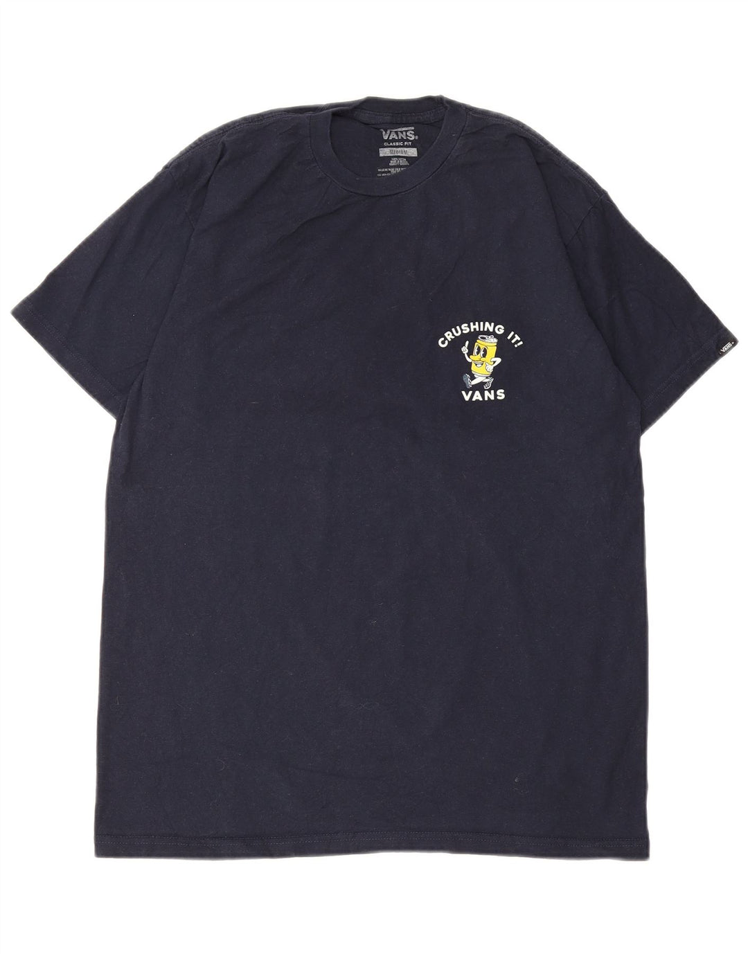 Vans Homme Coupe Classique T-Shirt Graphique Haut Bleu Marine Moyen Coton