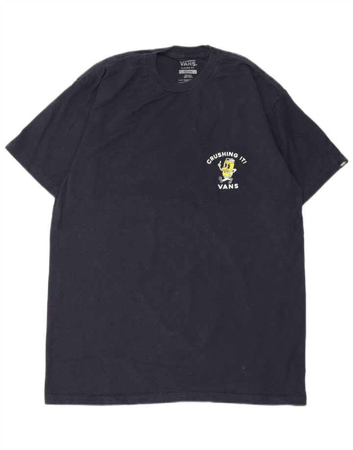 Vans Homme Coupe Classique T-Shirt Graphique Haut Bleu Marine Moyen Coton
