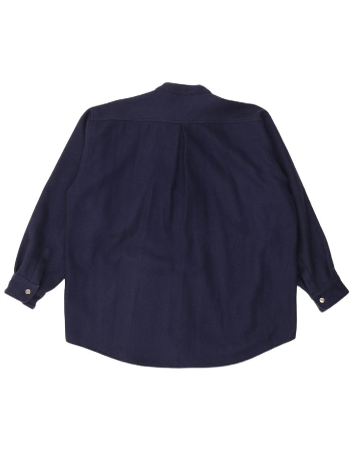 VINTAGE Chemise pull en flanelle pour homme 2XL Bleu marine