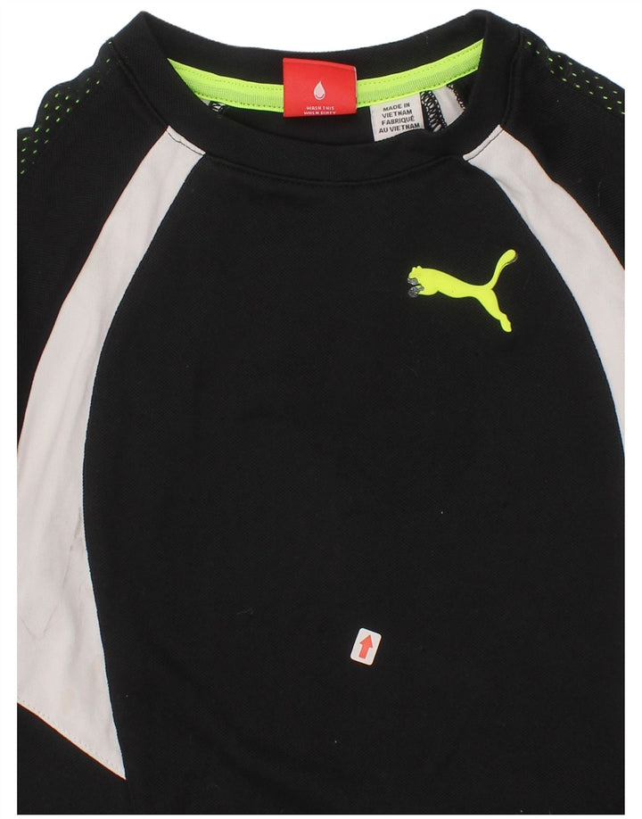 Puma T-Shirt Garçon 4-5 Ans Noir Colorblock Polyester