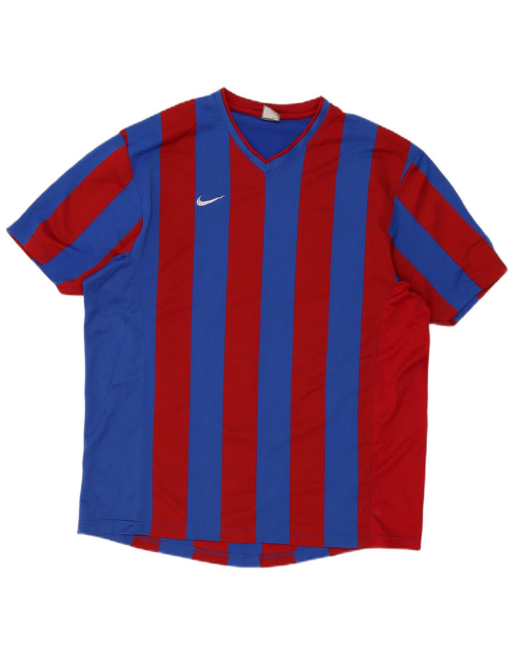 Nike T-Shirt Homme Top 2XL Bleu Rayé Polyester