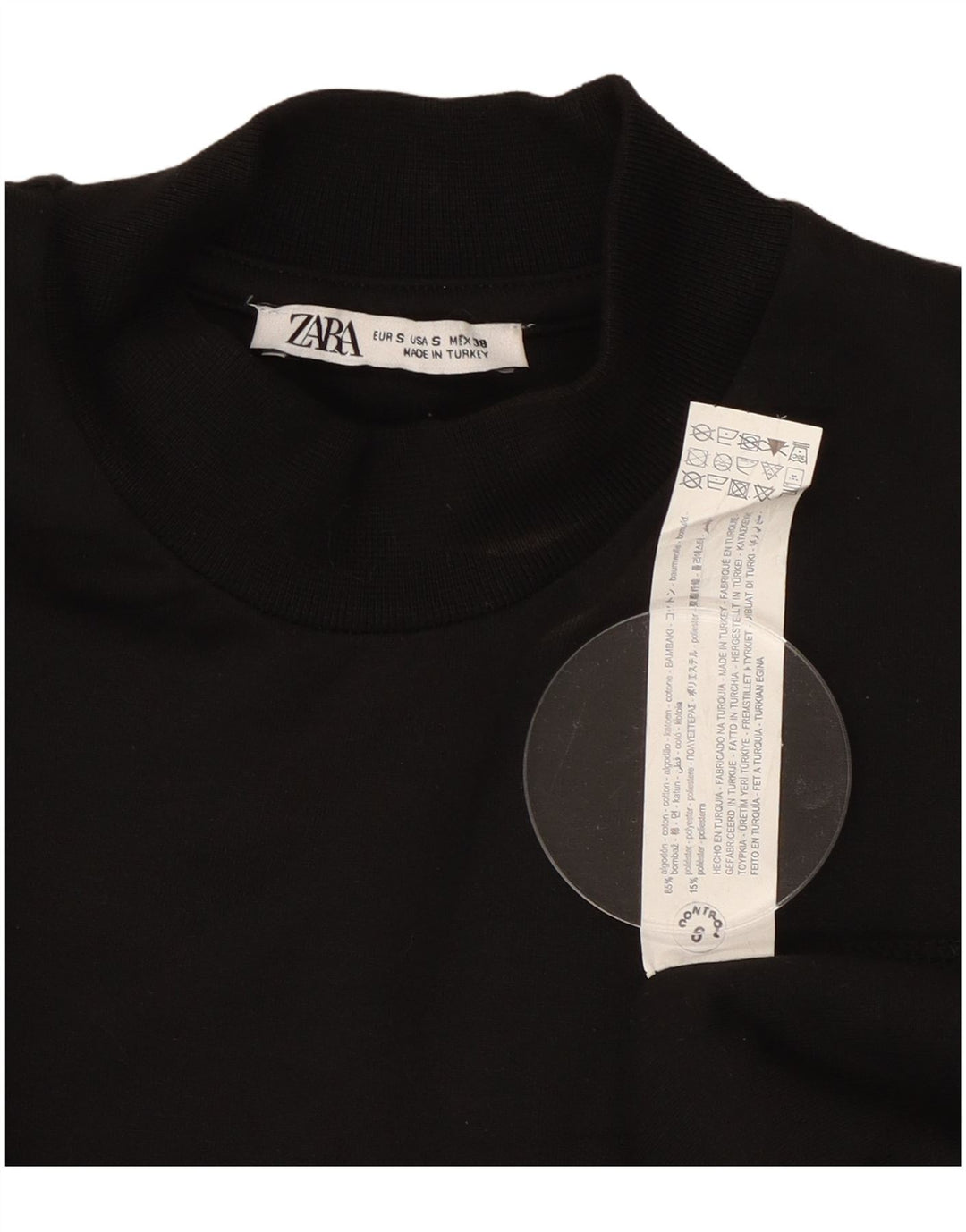 Zara Homme Sweatshirt Jumper Petit Coton Noir