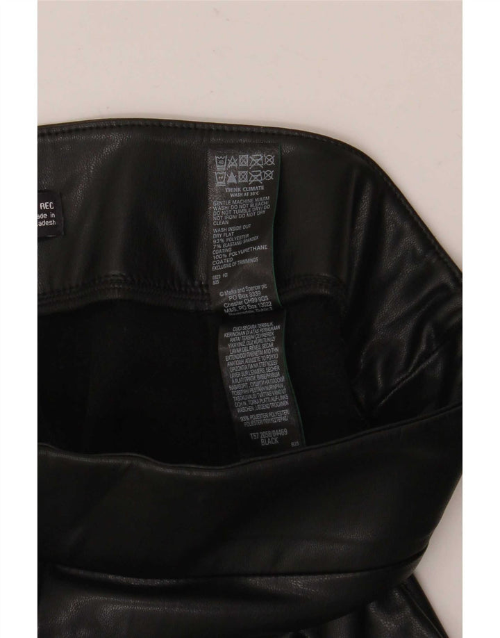 Marks & Spencer Legging en similicuir pour femme UK 12 Noir moyen Polyester