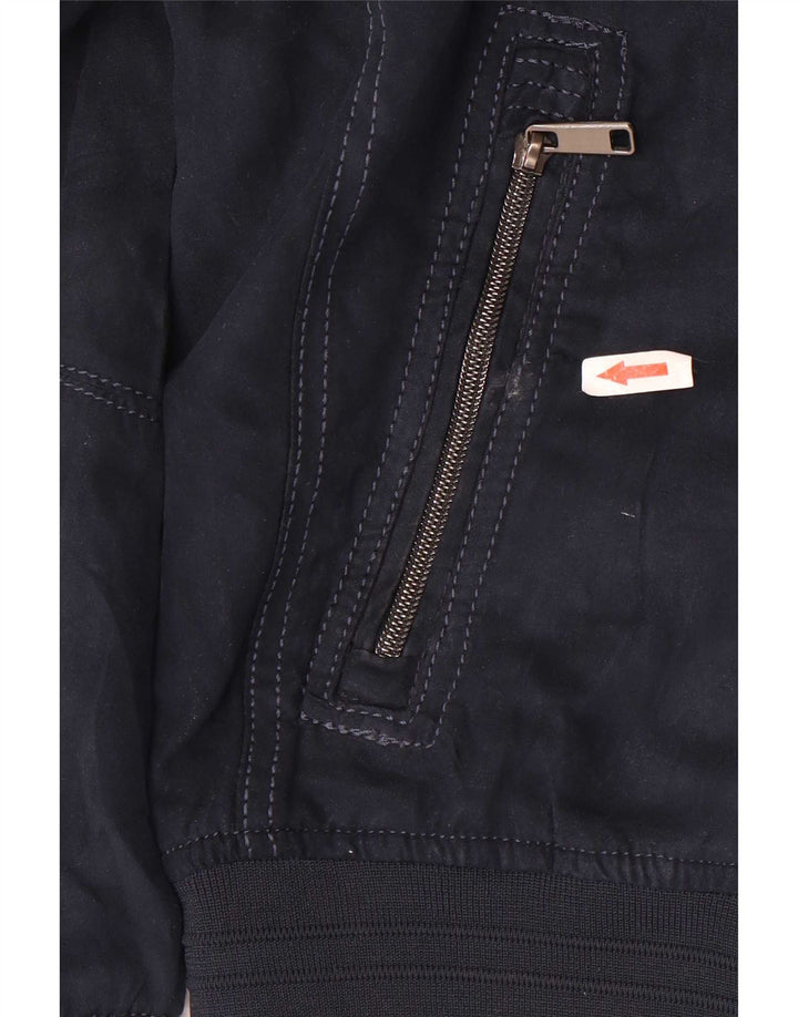 Zara Mens Bomber Jacket UK 36 Small Bleu Marine Polyester
