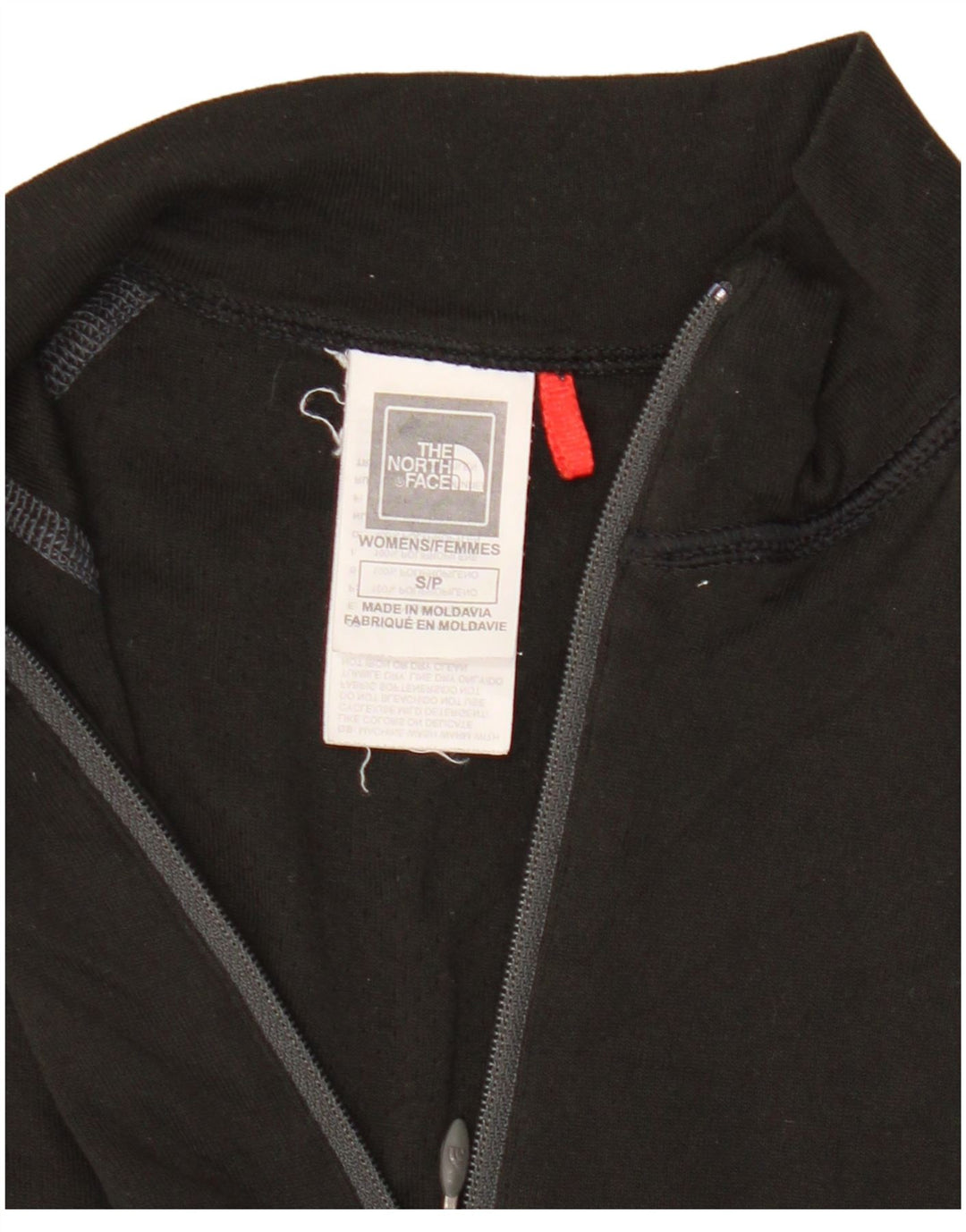 The North Face Haut de survêtement à col zippé pour femme UK 8 Small Noir