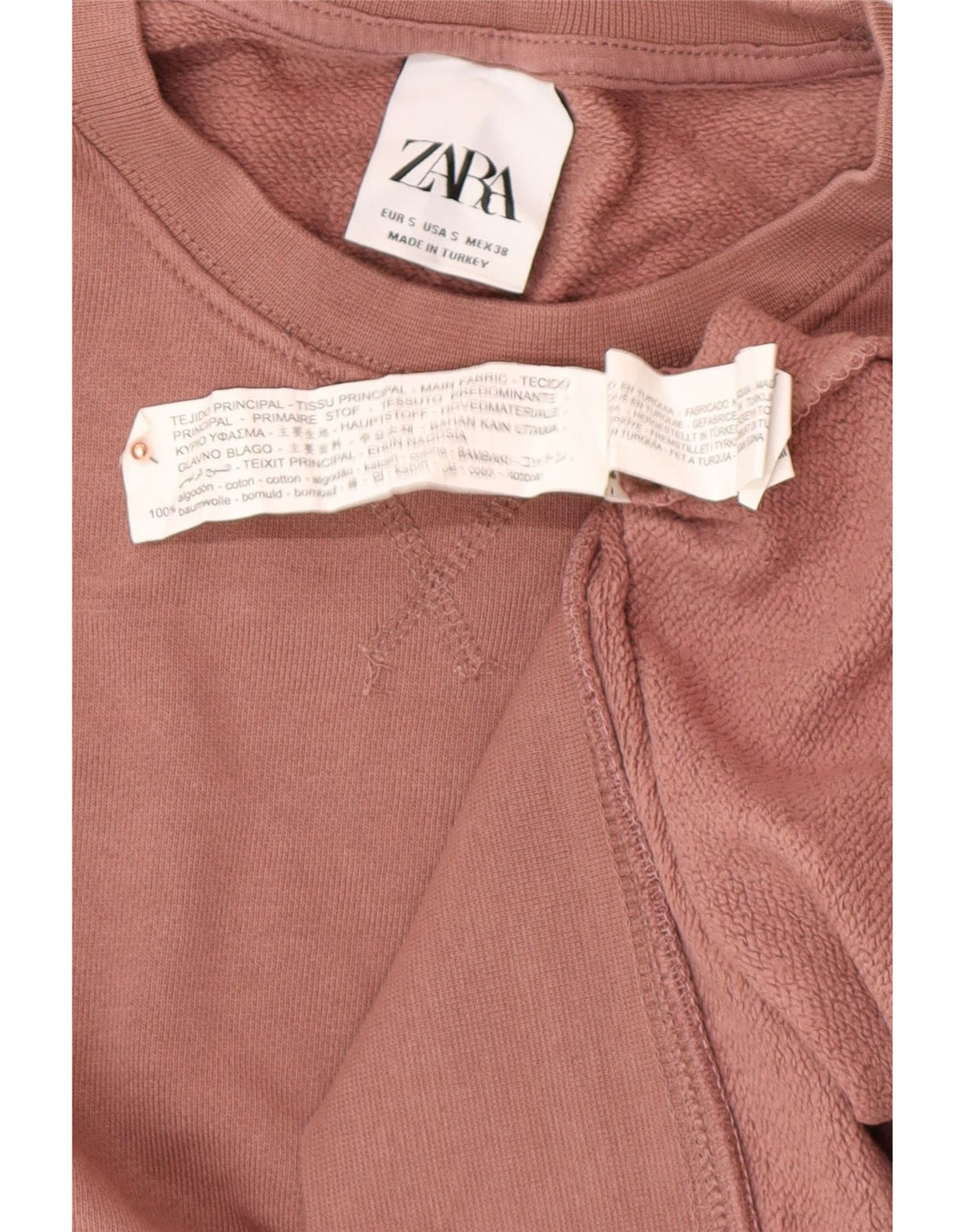 ZARA Homme Sweatshirt Jumper Petit Rose Coton