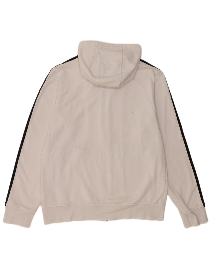 Adidas Pull à capuche zippé graphique pour homme en coton blanc moyen