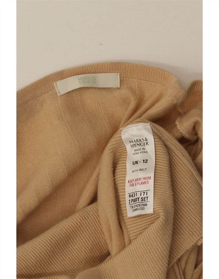 MARKS & SPENCER Pull cardigan court pour femme UK 12 Coton beige moyen