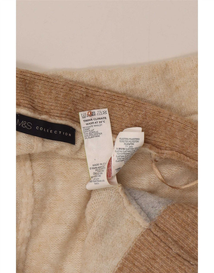 Marks & Spencer Pull cardigan long pour femme UK 16 Large Beige