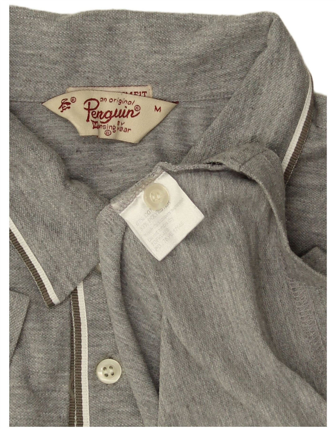 PENGUIN Polo Homme Gris Moyen Moucheté Coton