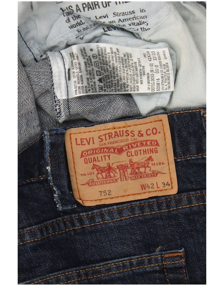 LEVI'S Jean Droit 752 Homme W42 L28 Bleu Marine Coton