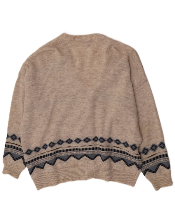 Angelo Litrico Pull Cardigan Homme 3XL Beige Géométrique Acrylique