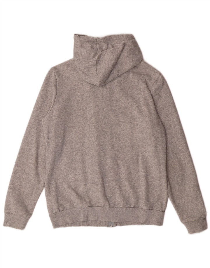 PUMA Womens Zip Hoodie Sweater UK 14 Medium Grey Cotton