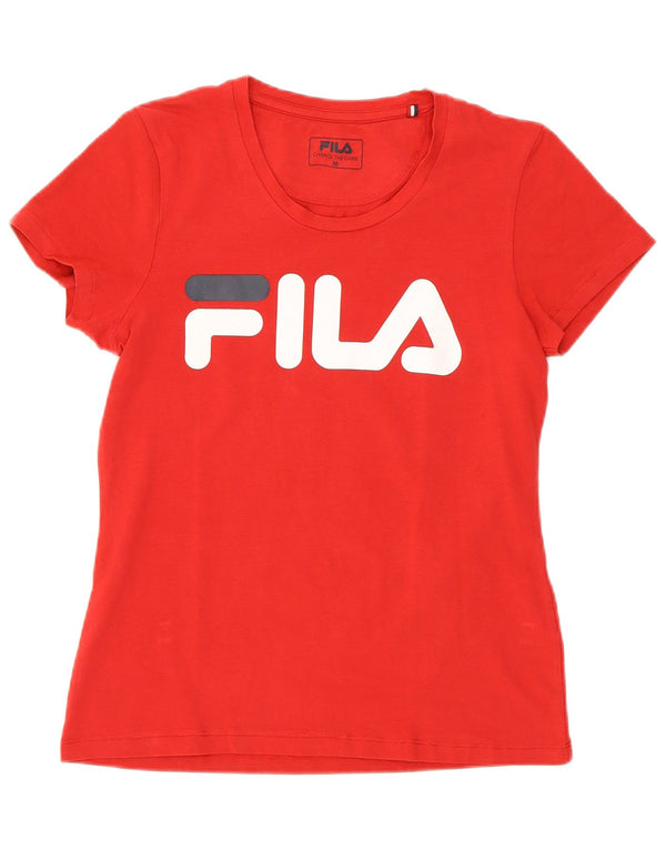 Fila T-shirt graphique pour femme UK 12 Rouge moyen