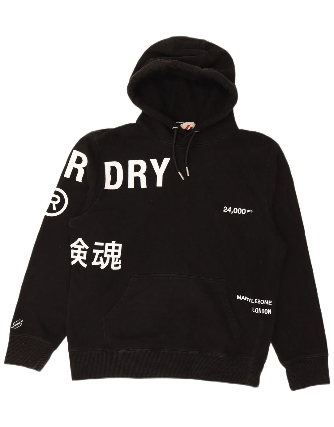SUPERDRY Pull à capuche graphique pour homme XL Noir Coton