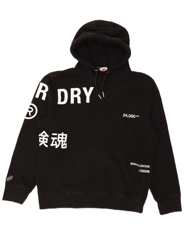 SUPERDRY Pull à capuche graphique pour homme XL Noir Coton