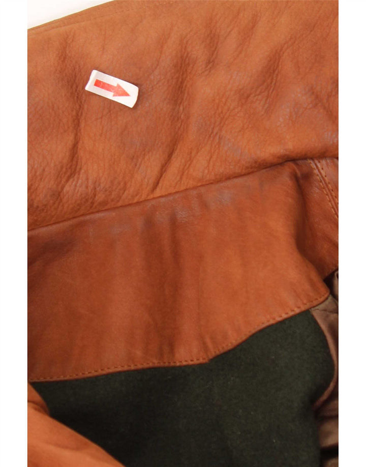 Timberland Veste en cuir à capuche pour homme UK 40 Large Marron