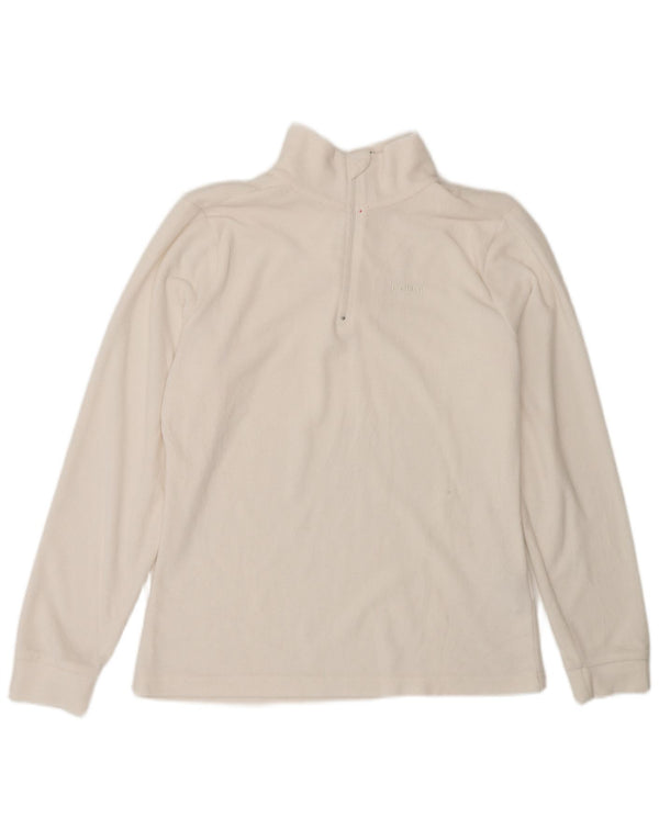 Brugi Pull polaire à col zippé pour femme UK 14 Medium Blanc Polyester