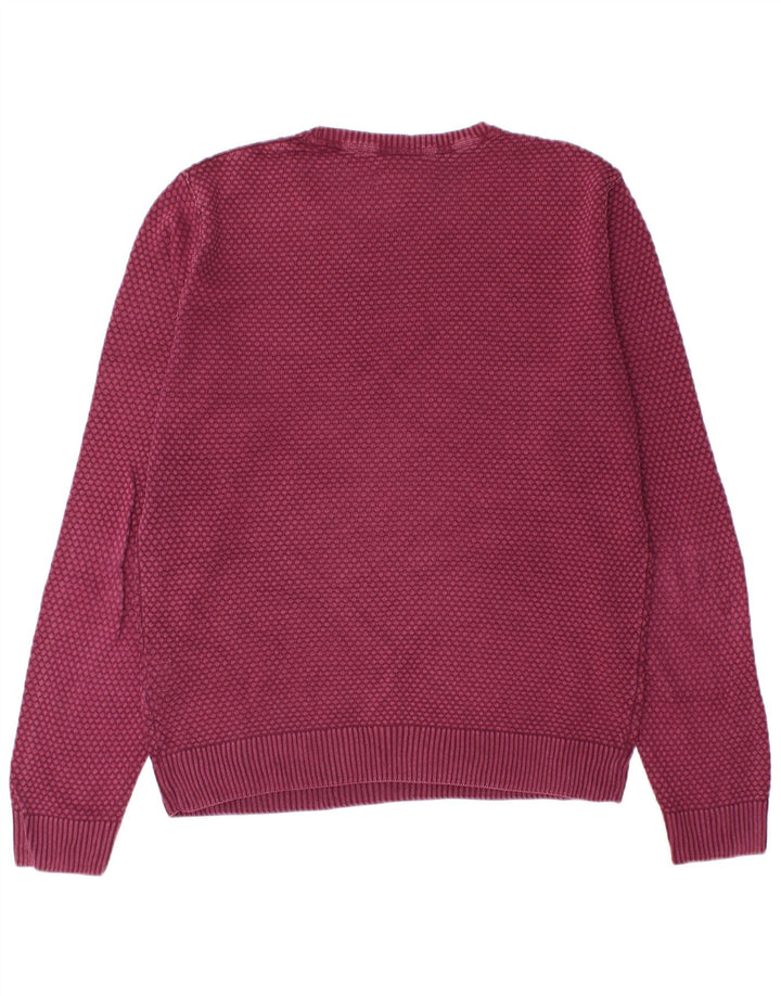 Marlboro Classics Pull à col rond pour homme Taille L Bordeaux
