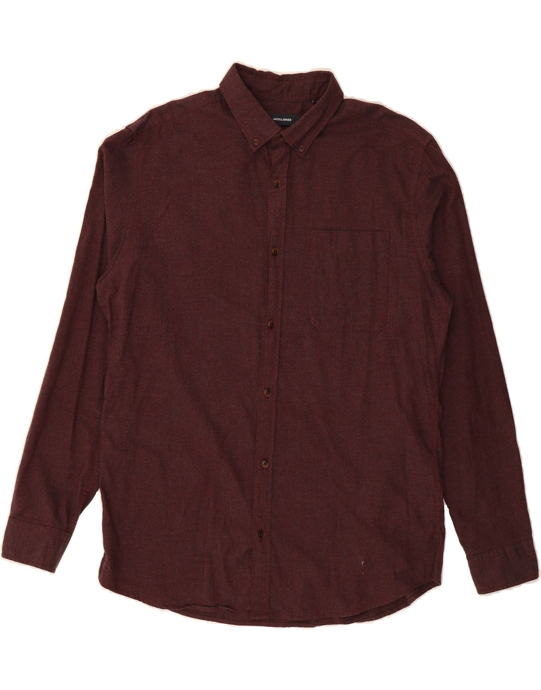 JACK & JONES Mens Shirt XL Burgundy Cotton Vintage Jack & Jones and Second-Hand Jack & Jones from Messina Hembry 