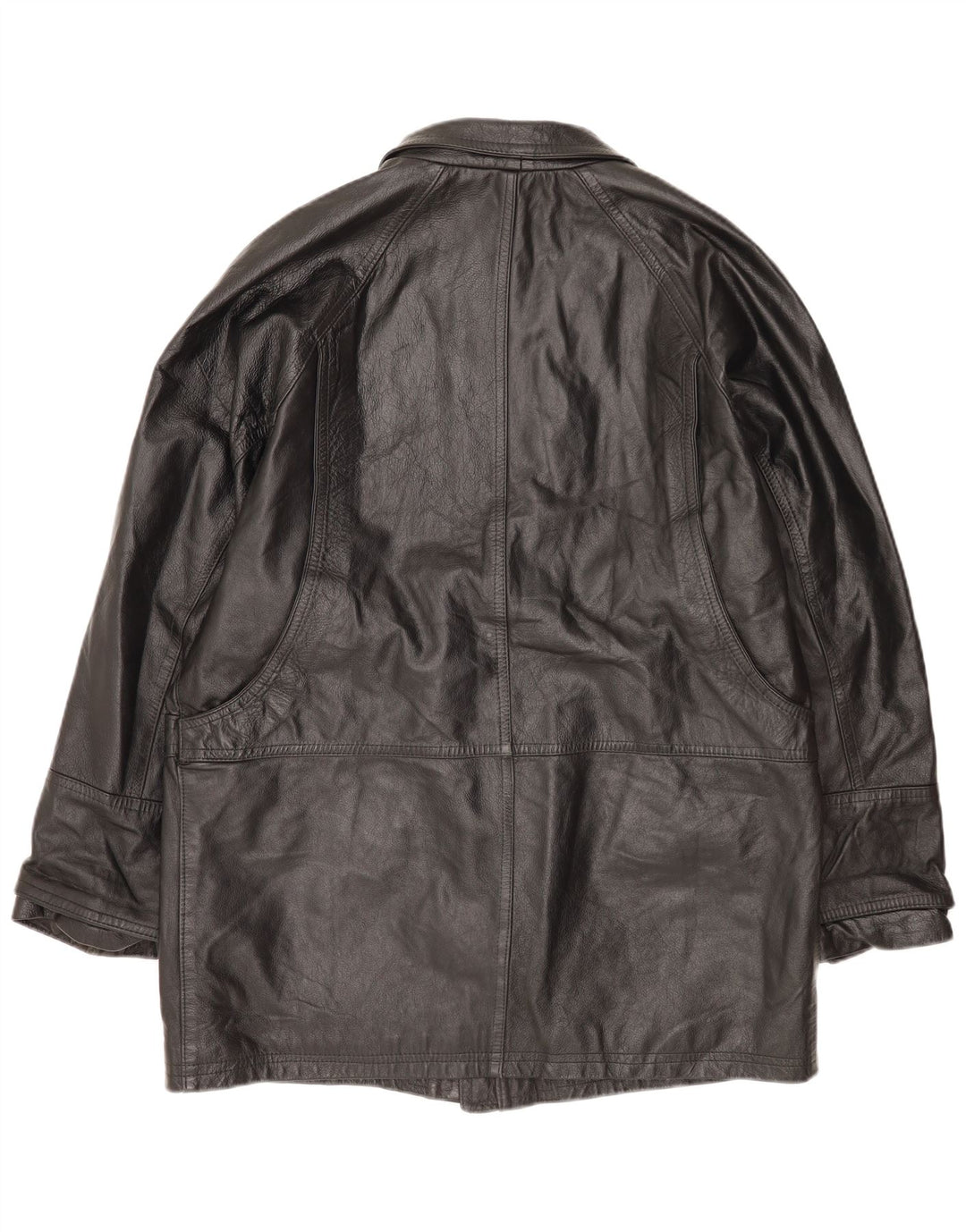 manteau en cuir homme vintage UK 42 XL Cuir noir