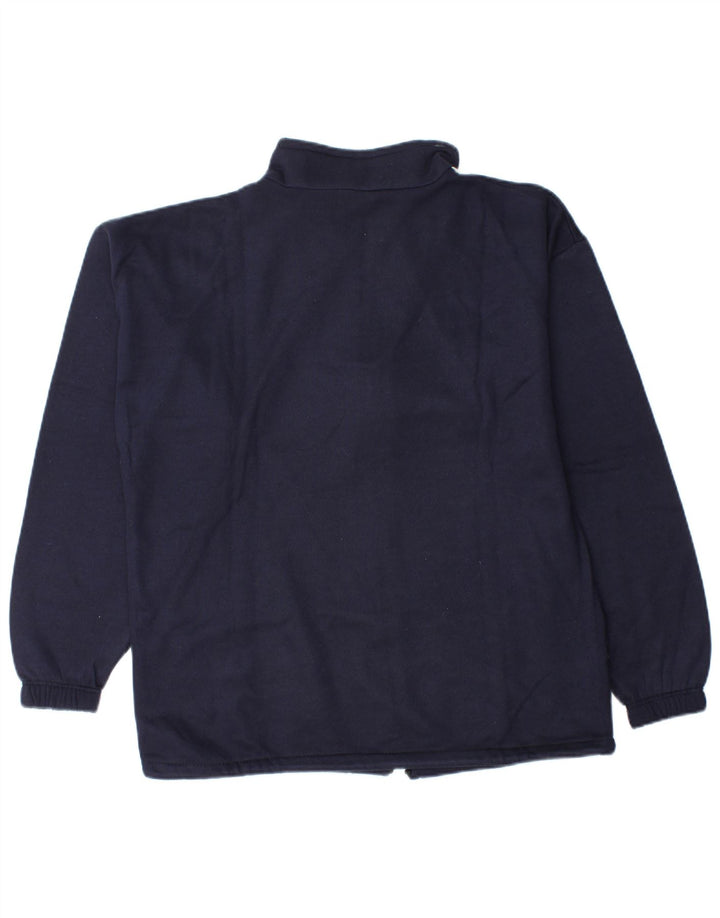 vintage Mens Survêtement Top Veste Bleu Marine Moyen Colourblock Coton