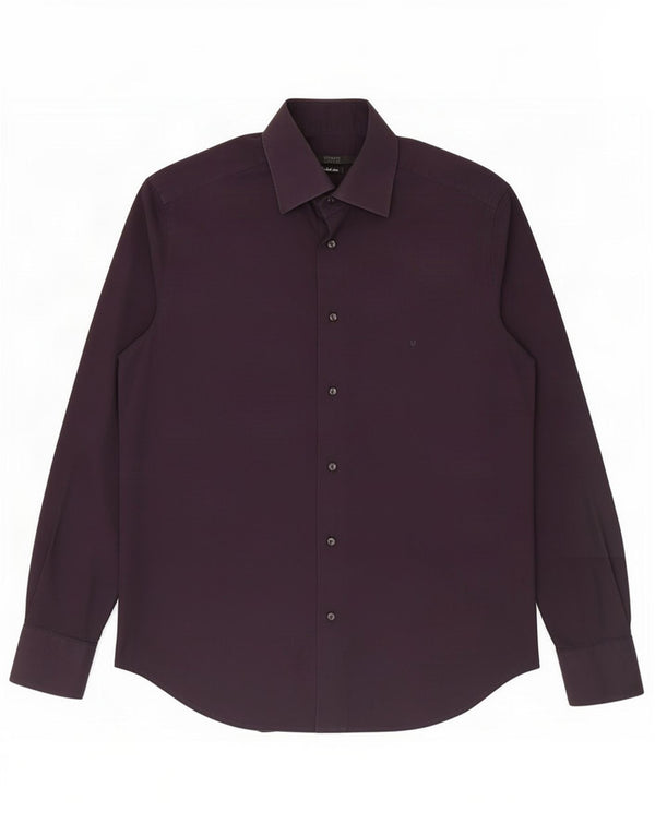 Ungaro Chemise Homme Taille 40 15 3/4 Coton Violet Moyen