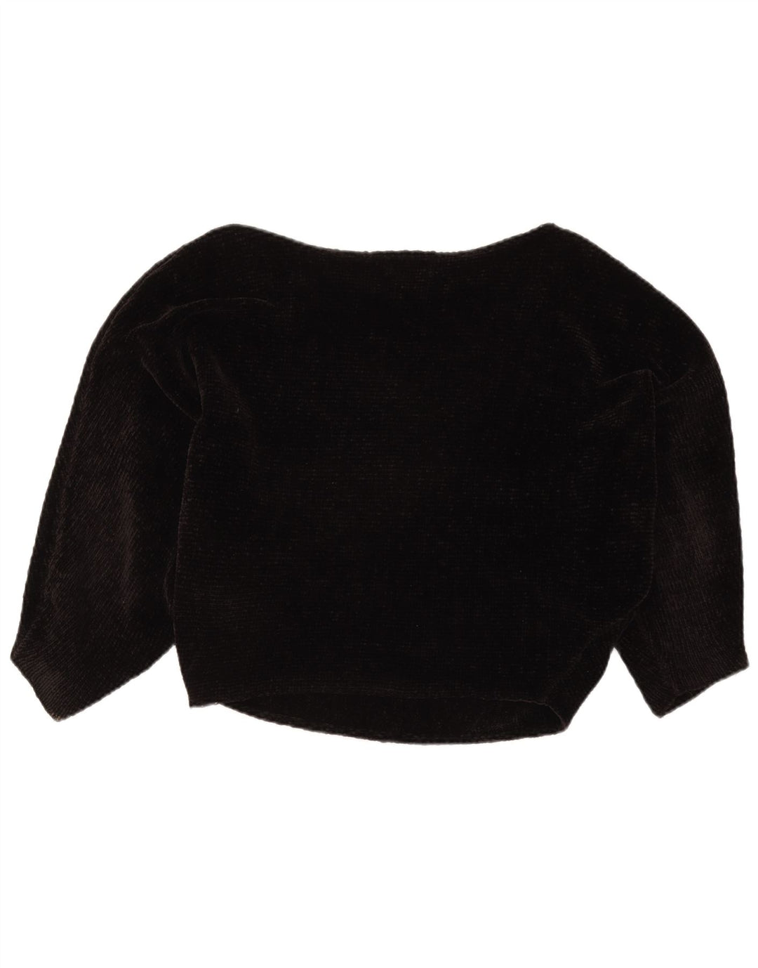 Zara Pull surdimensionné à col bateau pour femme UK 10 Petit Noir Polyester