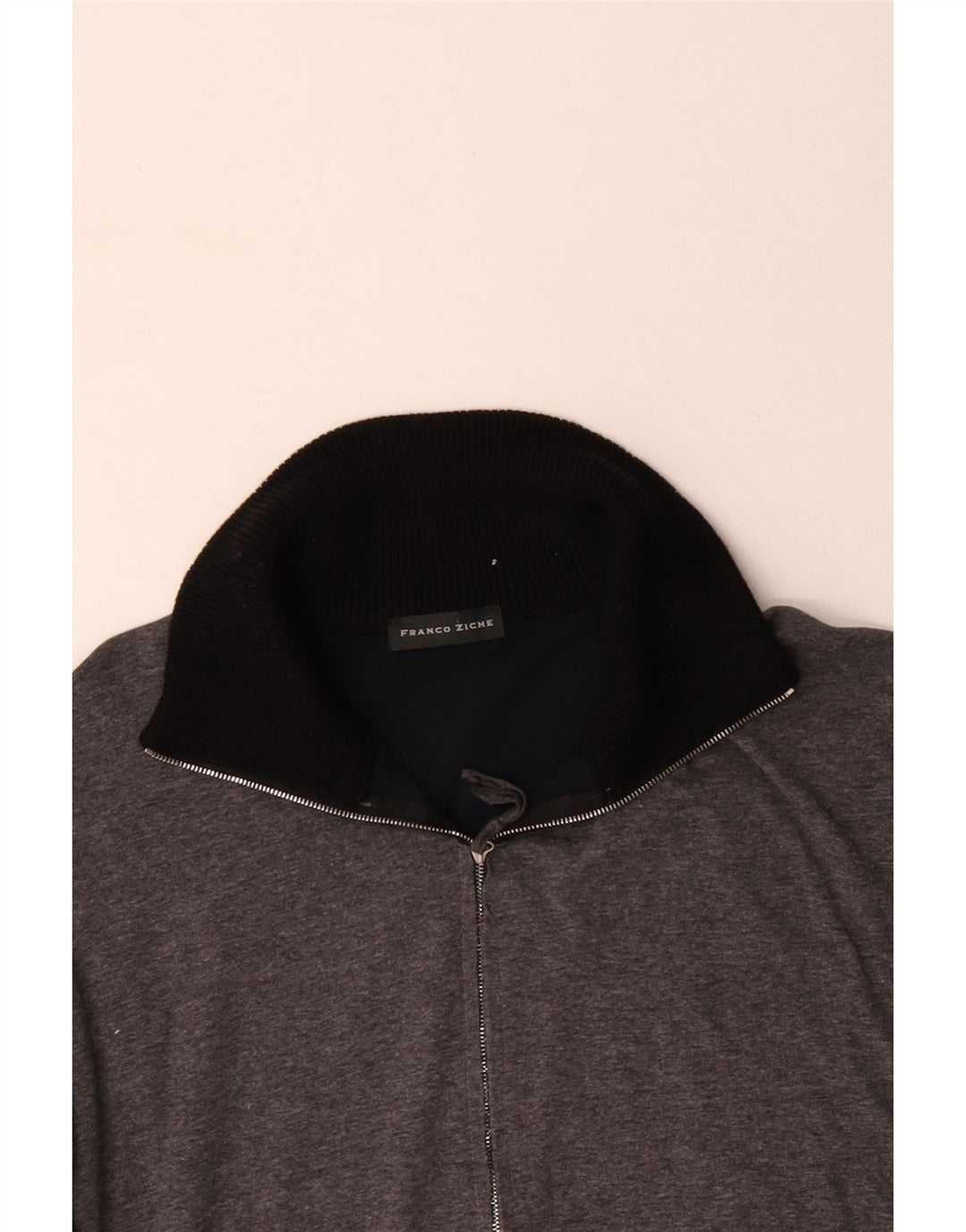 FRANCO ZICHE Sweat-shirt à col zippé pour homme, grand color block gris