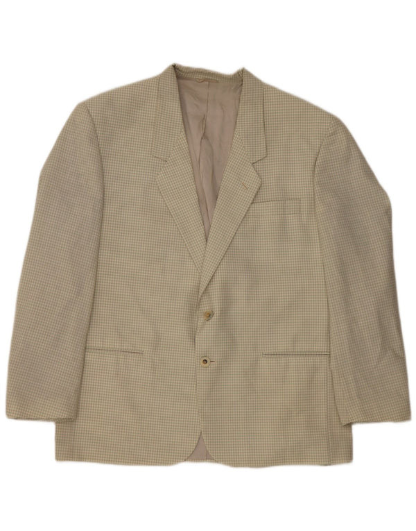 Chelsea Veste Blazer 2 Boutons Homme IT 54 2XL Beige Vichy Laine Vierge
