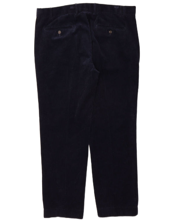Marks & Spencer Pantalon droit en velours côtelé pour homme W38 L31 Bleu marine Coton