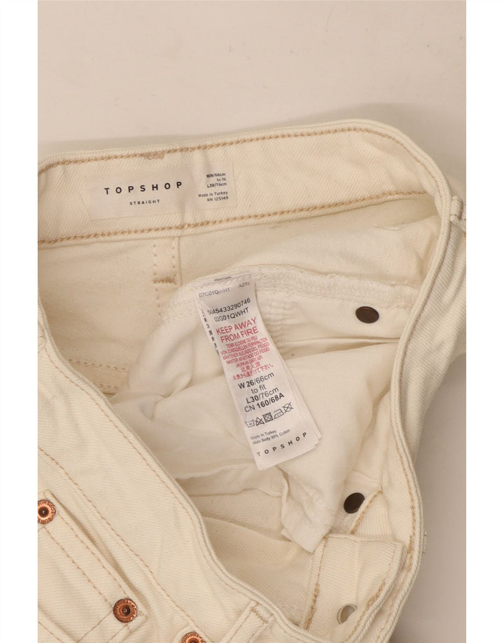 Topshop Jean droit femme W26 L24 coton blanc