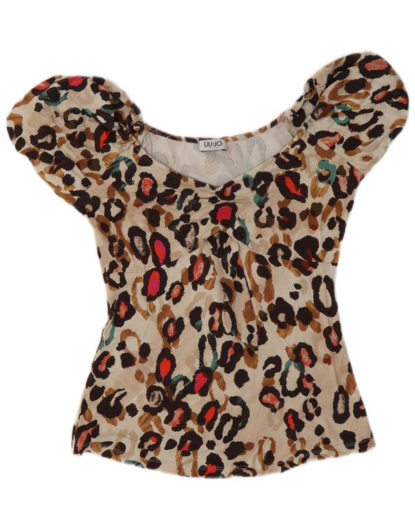 Liu Jo Chemisier pour femme UK 42 Beige moyen imprimé animal