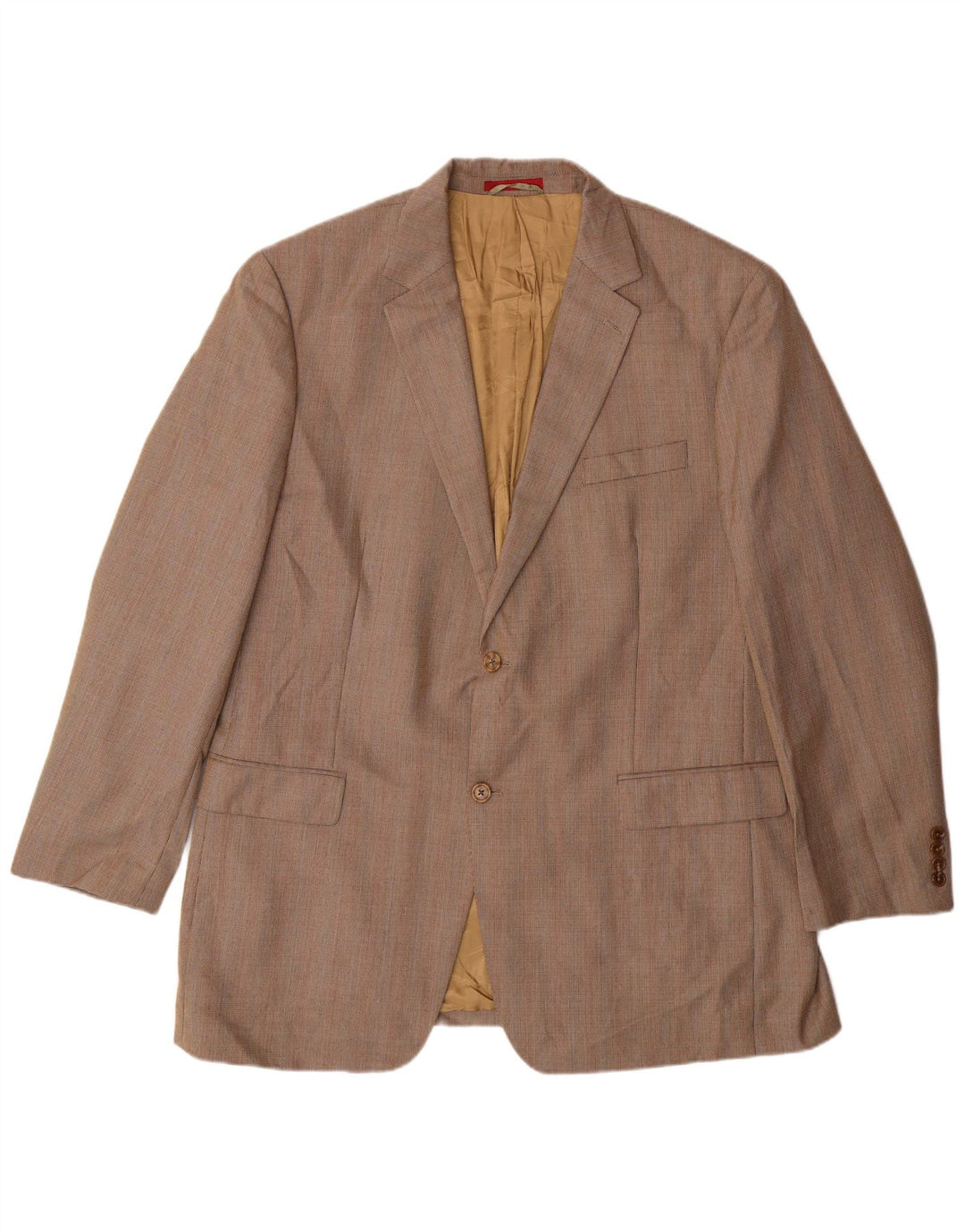IZOD Veste blazer longue à 2 boutons pour homme UK 46 3XL Beige Pied-de-poule