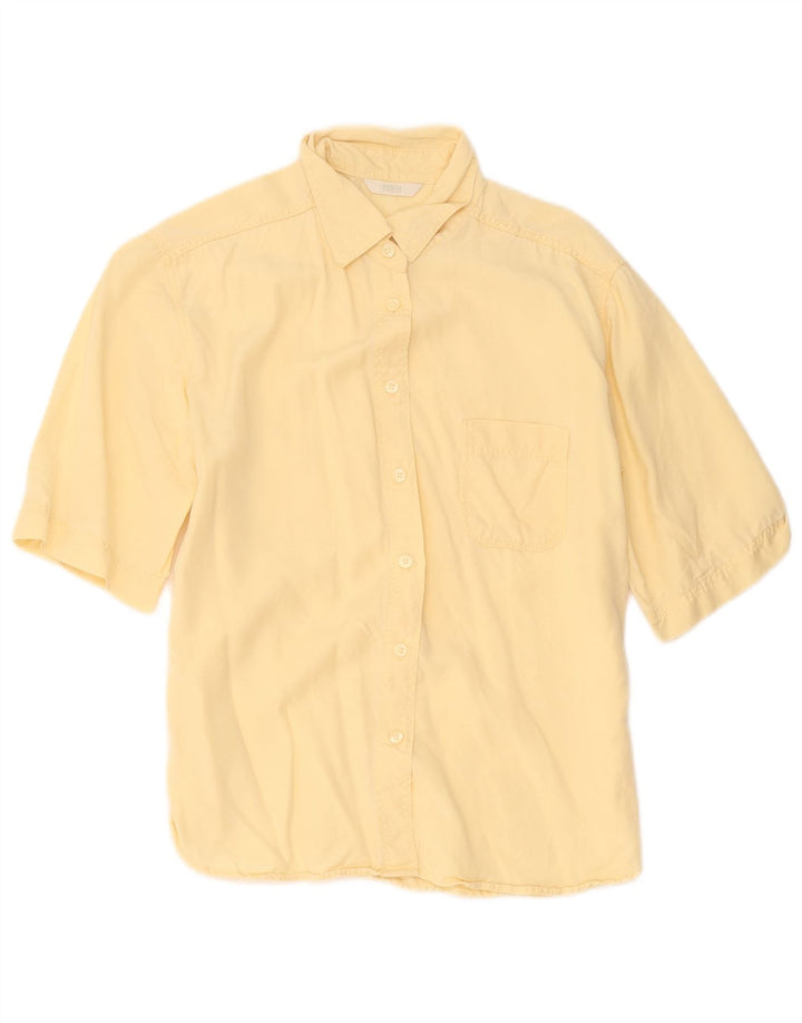 Marks & Spencer Chemise à manches courtes pour femme UK 10 Small Jaune Lyocell