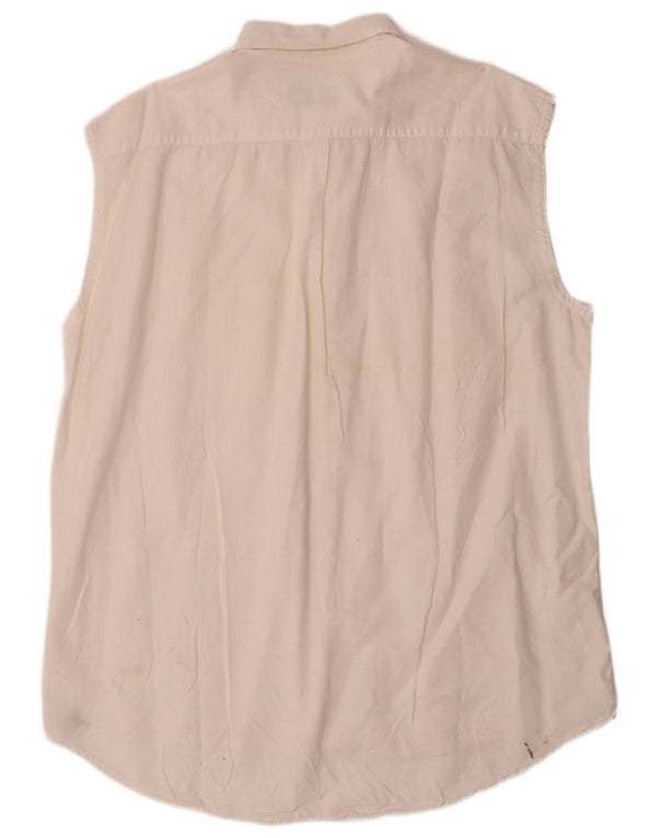 Best Company Chemise sans Manches Homme XL Lin Blanc