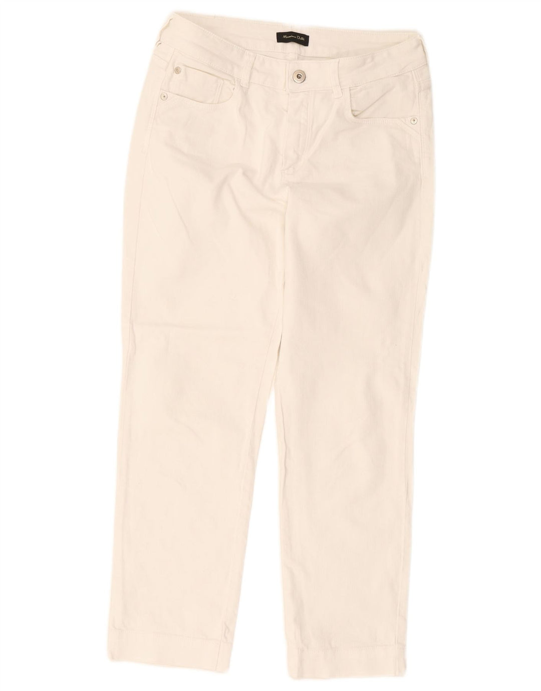 Massimo Dutti Jean court pour femme EU 38 Small W28 L25 Blanc