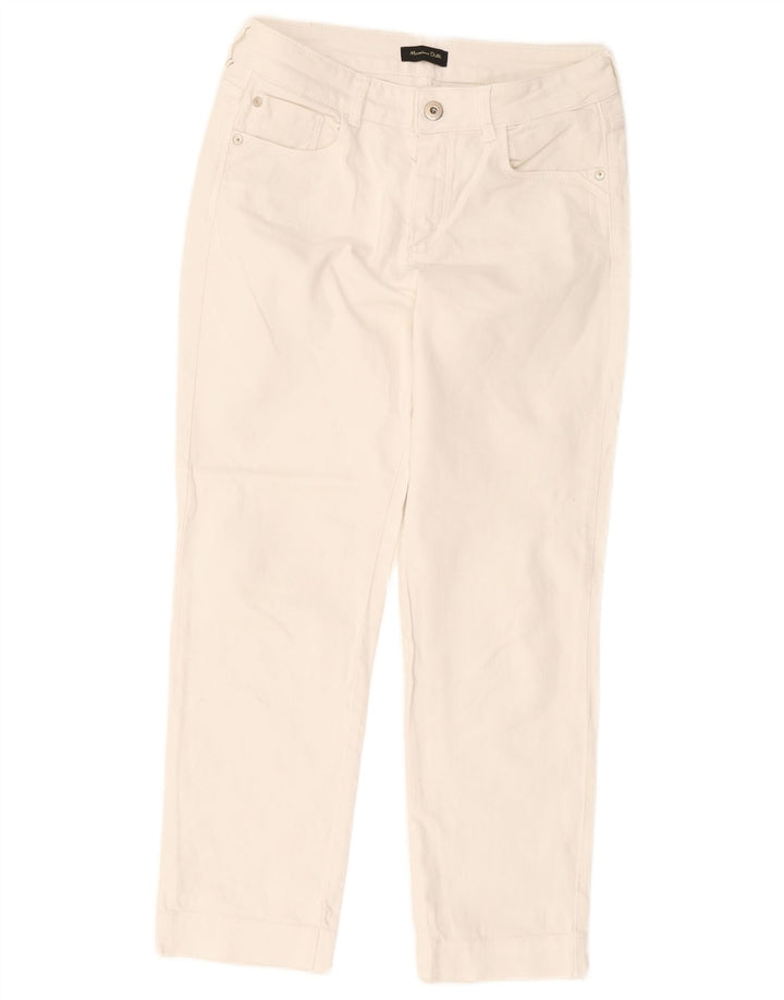 Massimo Dutti Jean court pour femme EU 38 Small W28 L25 Blanc
