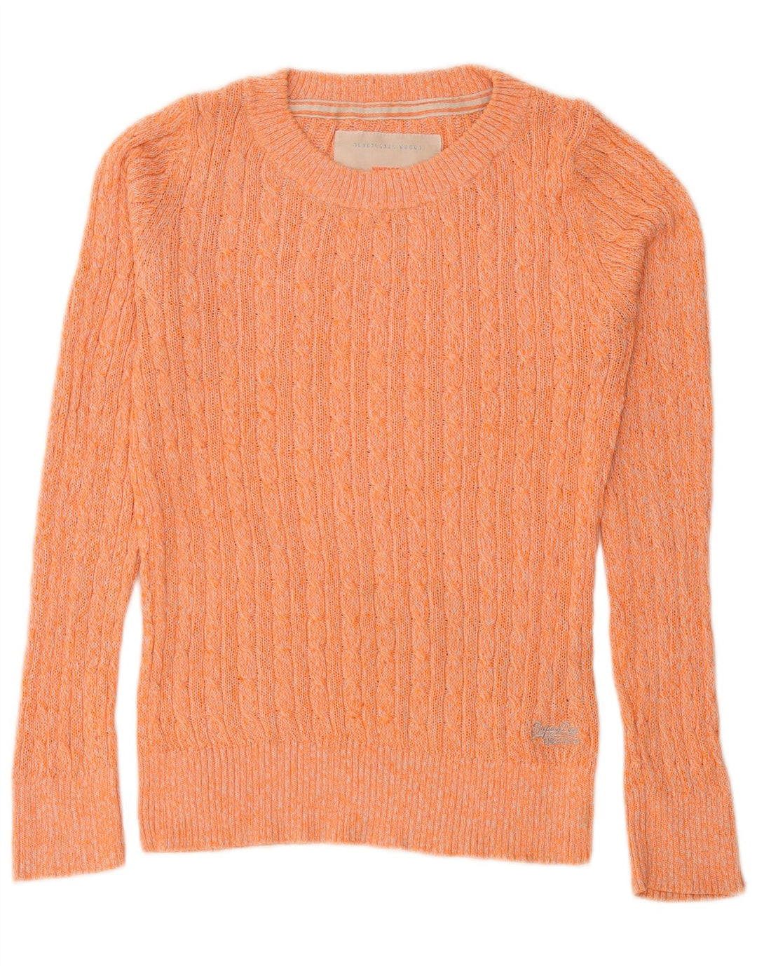 Superdry Pull ras du cou pour femme UK 14 Grand coton moucheté orange