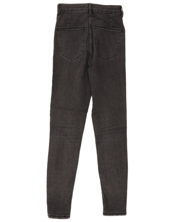 Zara Jean skinny taille haute pour femme EU 36 XS W26 L28 Gris Coton