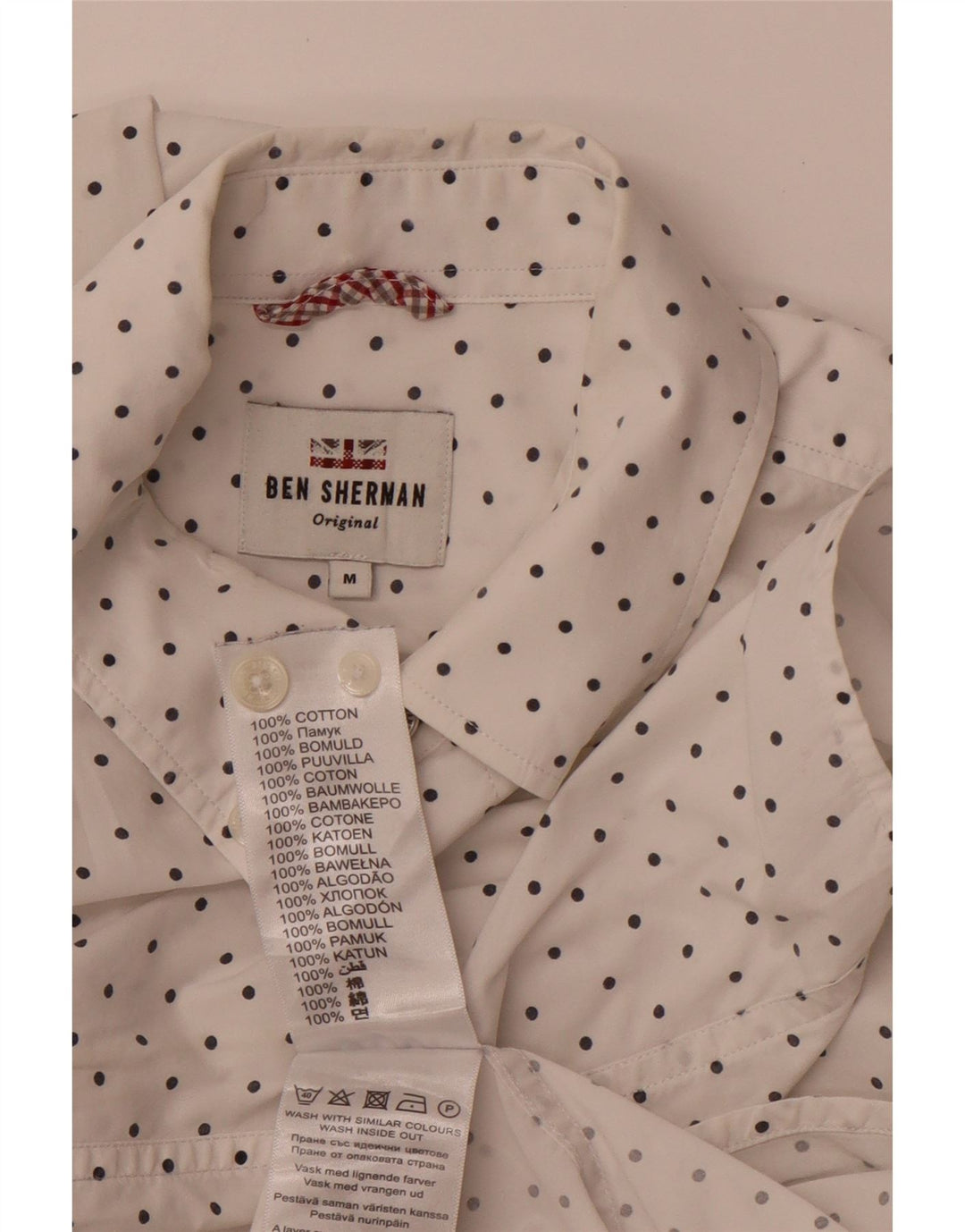BEN SHERMAN Chemise Homme Coton Tacheté Blanc Moyen