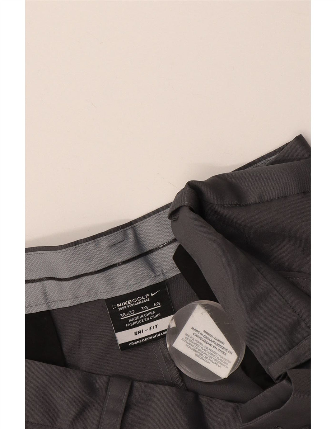Nike Pantalon chino Dri Fit Pegged pour homme W38 L29 Gris Polyester