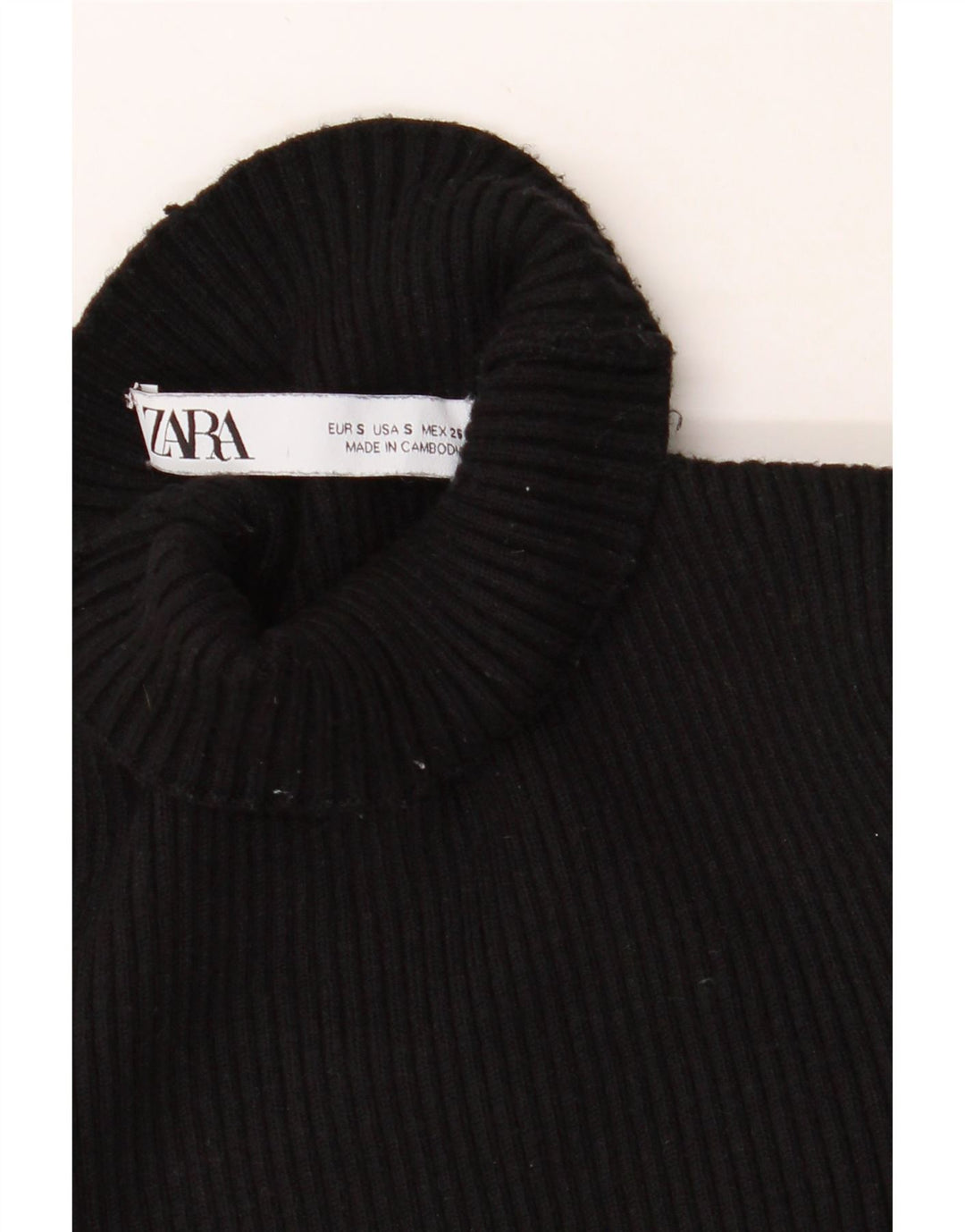ZARA Womens Turtle Neck Jumper Sweater UK 8 Small Black Colourblock Vintage Zara and Second-Hand Zara from Messina Hembry 