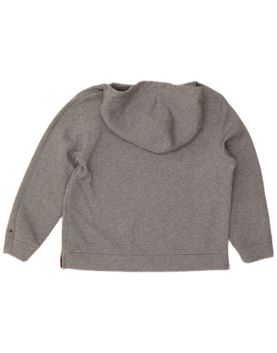 TOMMY HILFIGER Pull à capuche graphique surdimensionné pour femme UK 14 Gris moyen