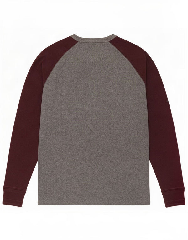 Superdry Haut à manches longues pour homme Large Gris Colourblock Cotton