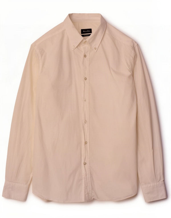 Massimo Dutti Chemise slim pour homme en coton blanc moyen