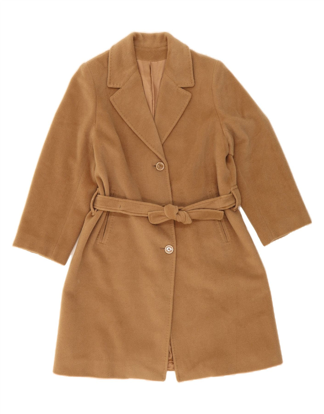 FODERA BEMBERG Womens Overcoat IT 43 Medium Brown Wool Vintage Fodera Bemberg and Second-Hand Fodera Bemberg from Messina Hembry 