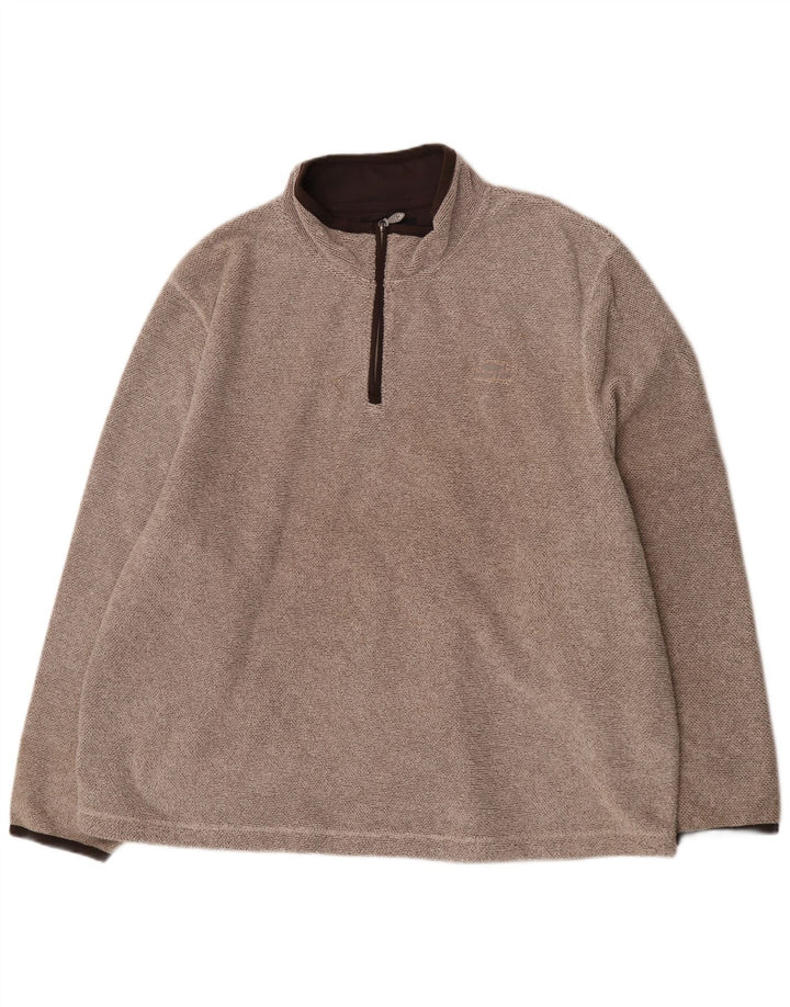 Weird Fish Pull à col zippé pour homme 5XL Marron Polyester